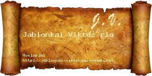 Jablonkai Viktória névjegykártya