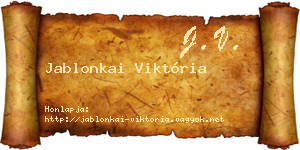 Jablonkai Viktória névjegykártya